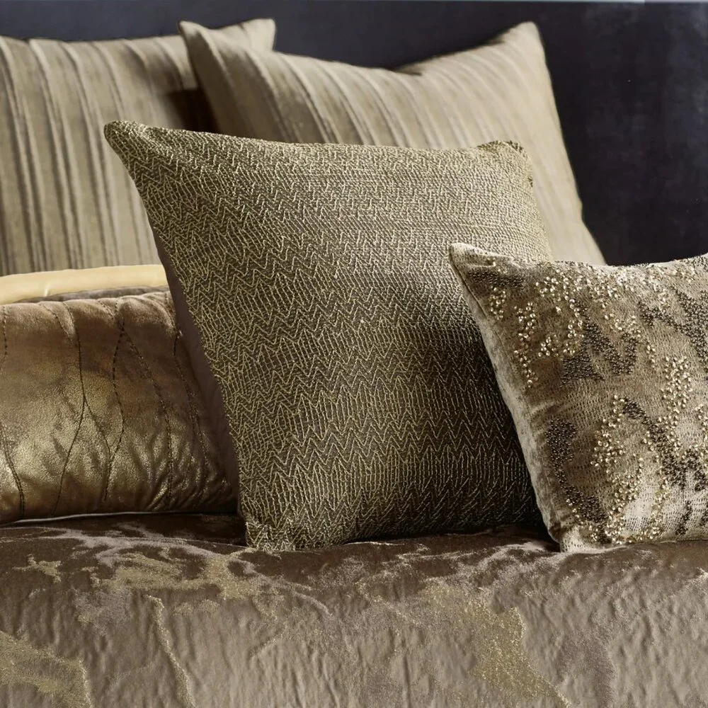 Donna Karan Sanctuary Manipulted Ribbon Silk Mink Decorative Pillow 18